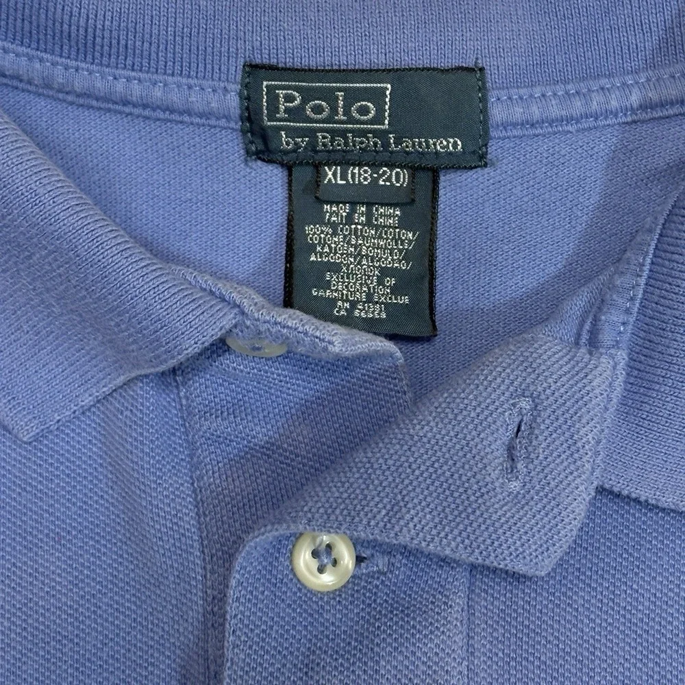Polo Ralph Lauren Lot 2 Shirts Boy XL 18-20 Youth Golf Preppy Salmon Blue School - Picture 5 of 10